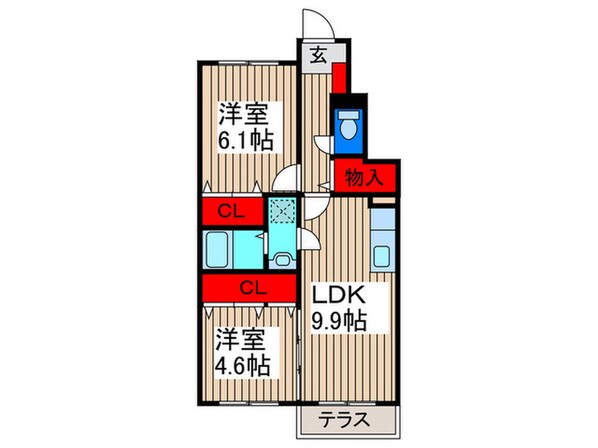 クレべ－ルの物件間取画像